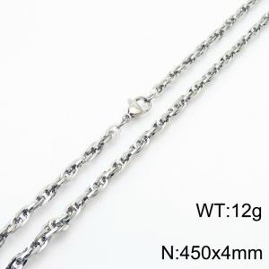 450x4mm Fashion Stainless Steel Necklace Silver - KN282138-Z