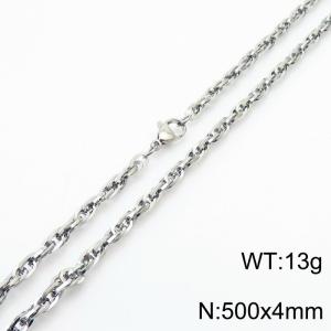 500x4mm Fashion Stainless Steel Necklace Silver - KN282139-Z
