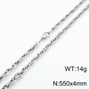 550x4mm Fashion Stainless Steel Necklace Silver - KN282140-Z