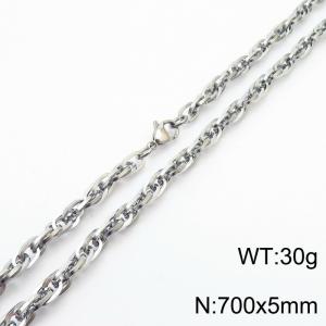 700x5mm Fashion and personalized Stainless Steel Polished Necklace Color Silver - KN282164-Z