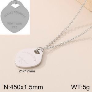 Stainless steel peach heart necklace - KN282236-KLX