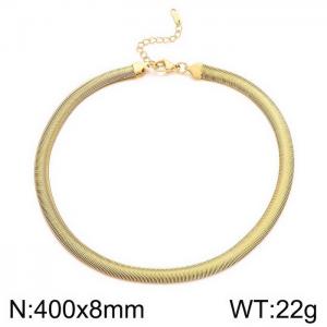Stainless steel flat snake necklace - KN282238-Z