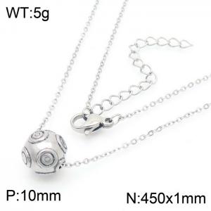Creative Ball Necklace Stainless Steel Beads Charm Pendant Necklace Fine Jewelry Women - KN282294-K
