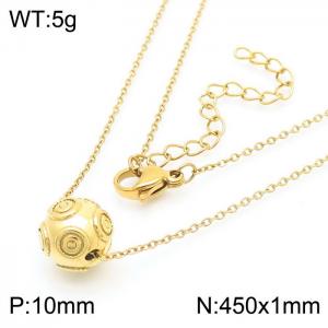 Creative Ball Necklace 18k Gold Plated Stainless Steel Beads Pendant Necklace Jewelry Women - KN282295-K