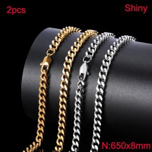 SS Gold-Plating Necklace - KN282303-Z