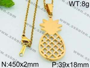 SS Gold-Plating Necklace - KN28231-K