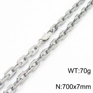 7mm700mm Stainless steel handmade square O-shaped chain necklace - KN282416-Z