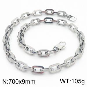 9mm700mm Stainless steel handmade square O-shaped chain necklace - KN282430-Z