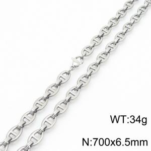 6.5mm fashionable and minimalist stainless steel Japanese chain necklace - KN282444-Z
