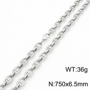 6.5mm fashionable and minimalist stainless steel Japanese chain necklace - KN282445-Z