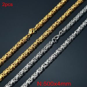 SS Gold-Plating Necklace - KN282569-Z