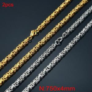 SS Gold-Plating Necklace - KN282574-Z