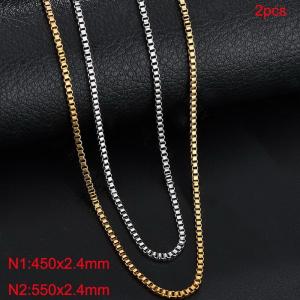 SS Gold-Plating Necklace - KN282584-Z