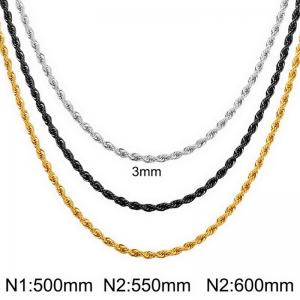 SS Gold-Plating Necklace - KN282625-Z