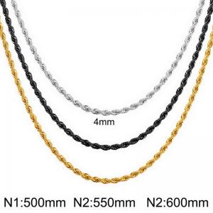 SS Gold-Plating Necklace - KN282626-Z
