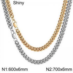SS Gold-Plating Necklace - KN282634-Z