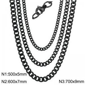 Stainless Steel Black-plating Necklace - KN282640-Z