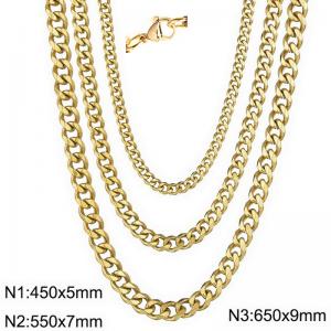SS Gold-Plating Necklace - KN282642-Z