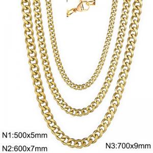 SS Gold-Plating Necklace - KN282643-Z