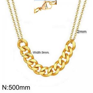 SS Gold-Plating Necklace - KN282656-Z