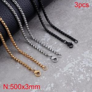 SS Gold-Plating Necklace - KN282663-Z
