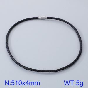 Stainless Steel Leather Necklaces - KN282869-TXH