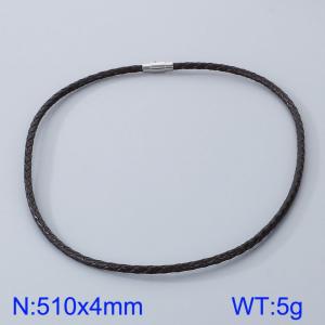 Stainless Steel Leather Necklaces - KN282870-TXH