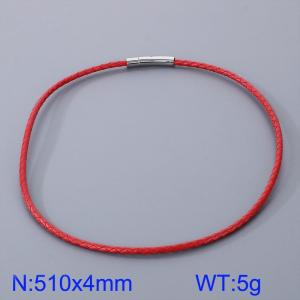 Stainless Steel Leather Necklaces - KN282880-TXH