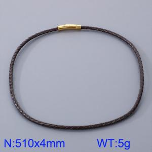 Stainless Steel Leather Necklaces - KN282882-TXH