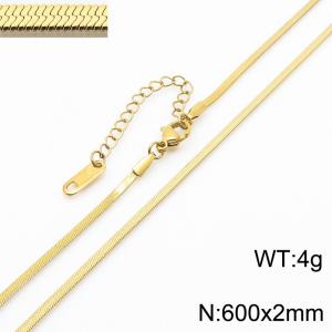Stainless steel blade chain necklace - KN282901-Z