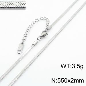 Stainless steel blade chain necklace - KN282905-Z