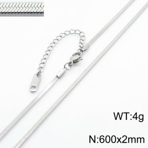 Stainless steel blade chain necklace - KN282906-Z
