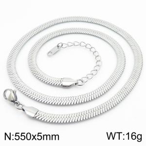 Stainless steel blade chain necklace - KN282930-Z