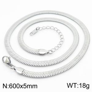 Stainless steel blade chain necklace - KN282931-Z