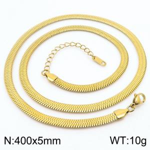 Stainless steel blade chain necklace - KN282932-Z