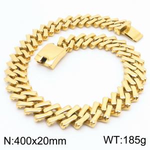 SS Gold-Plating Necklace - KN282965-KJX