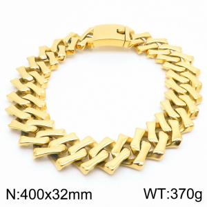 SS Gold-Plating Necklace - KN282969-KJX