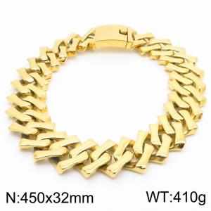 SS Gold-Plating Necklace - KN282970-KJX