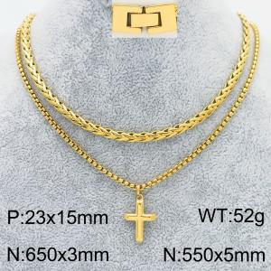 SS Gold-Plating Necklace - KN283142-KFC