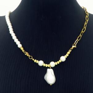 SS Gold-Plating Necklace - KN283414-WH