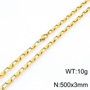 Stainless steel rectangular box chain necklace - KN283440-Z