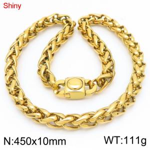 SS Gold-Plating Necklace - KN283483-Z