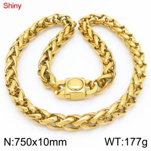 SS Gold-Plating Necklace - KN283489-Z