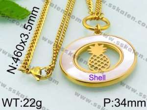 SS Gold-Plating Necklace - KN28357-Z