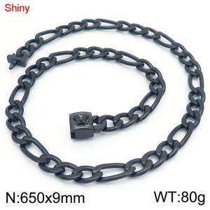 Stainless Steel Black-plating Necklace - KN283627-Z