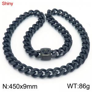 Stainless Steel Black-plating Necklace - KN283686-Z