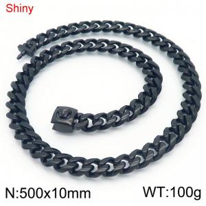 Stainless Steel Black-plating Necklace - KN283750-Z