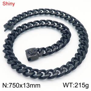 Stainless Steel Black-plating Necklace - KN283776-Z
