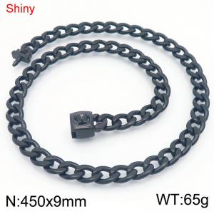 Stainless Steel Black-plating Necklace - KN283791-Z