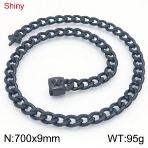 Stainless Steel Black-plating Necklace - KN283796-Z